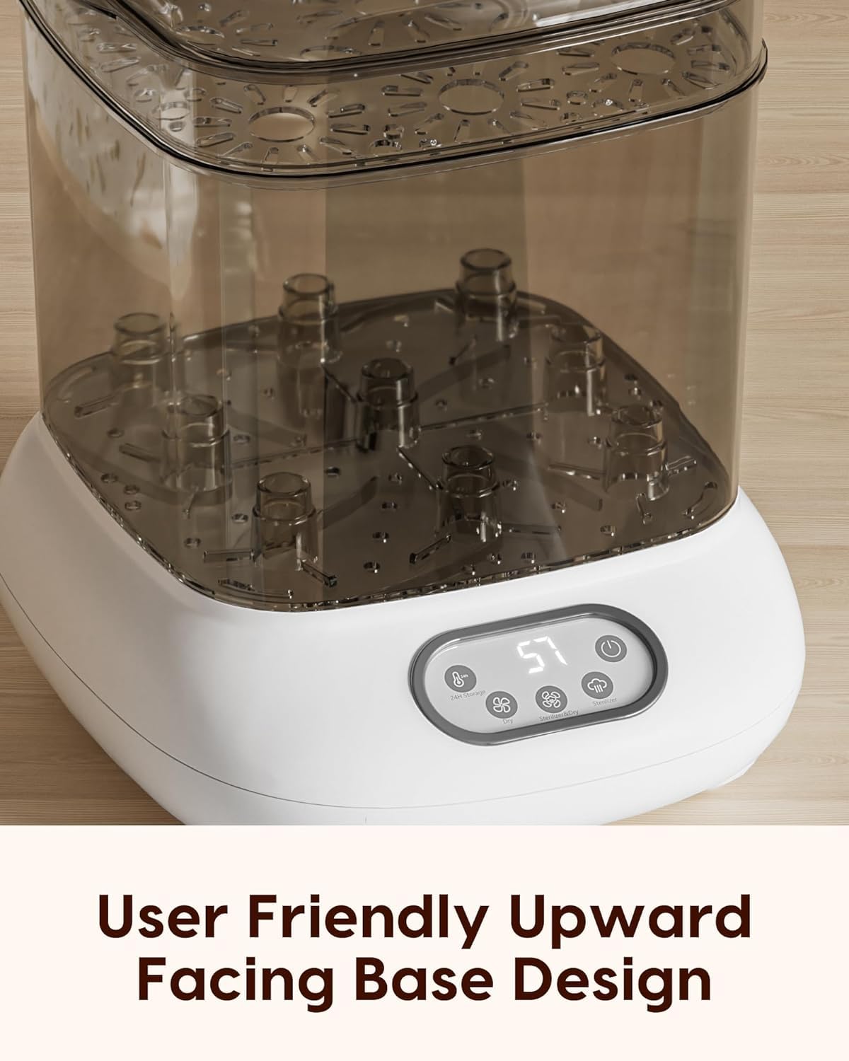 Babyflaschen-Sterilisator und Trockner, elektrischer Dampfsterilisator, größere Kapazität für 9 Flaschen