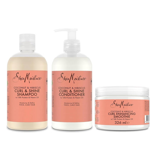 Shea Moisture Coconut & Hibiscus Curl Enhancing Smoothie- Curl Cream for Defined Shiny Curls