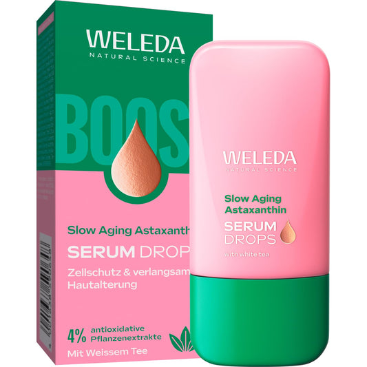 Weleda Organic Skin Food Glow Serum Drops – Natürliche Kosmetik-Booster-Tropfen mit Süßholz und lichtreflektierenden Pigmenten für einen strahlenden Teint und gegen Pigmentflecken