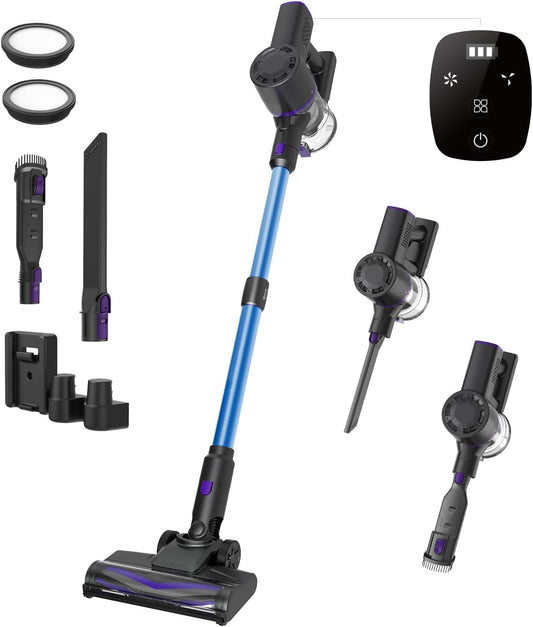 Vexilar V15Max Akku Staubsauger mit Wischfunktion, Freistehende Anti-Haar-Bodendüse für Teppiche Tierhaare