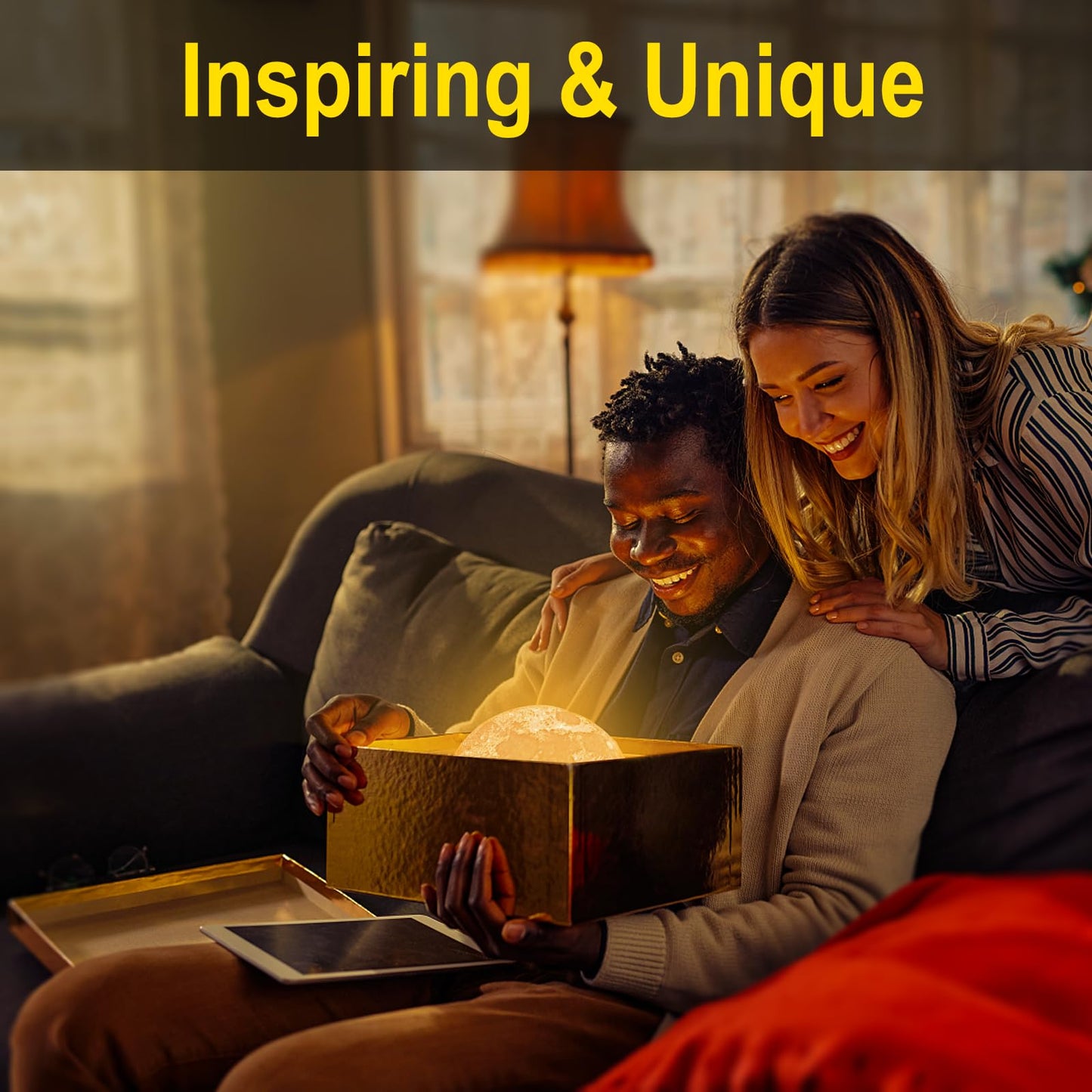 Balkan-Mondlampe 3D-Druck - Dimmbare USB-Lade-Touch-Lampe für Kinder und Paare - Romantisches Geschenk zum Geburtstag und fürs Schlafzimmer (3,5 Zoll)