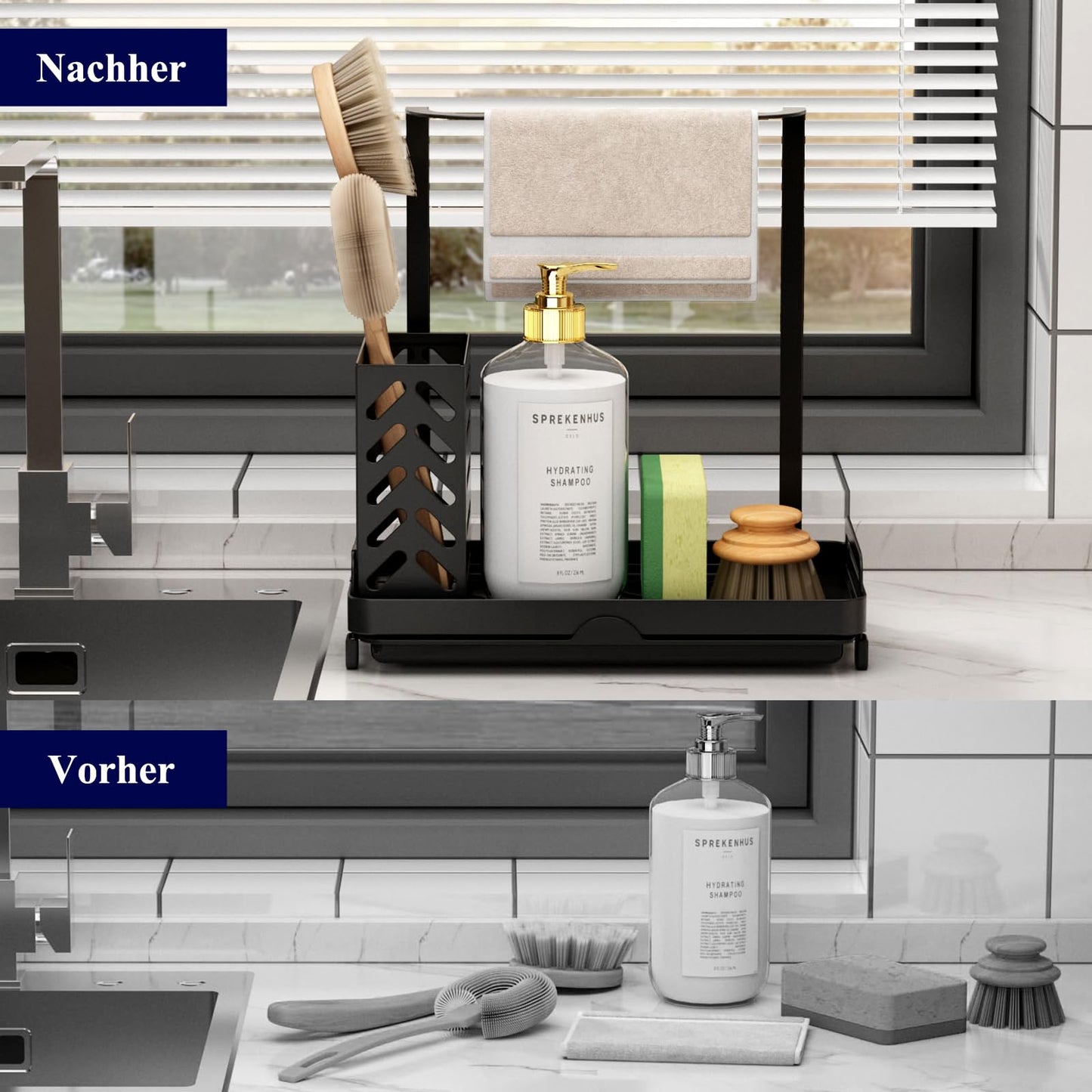 Kitsure Küchenorganizer – Multifunktionaler Küchenorganizer mit herausnehmbarer Ablageschale