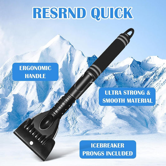 Multifunktionaler Schneebesen Eiskratzer Auto, Wärmender Scheibenkratzer mit Handschuh Auto