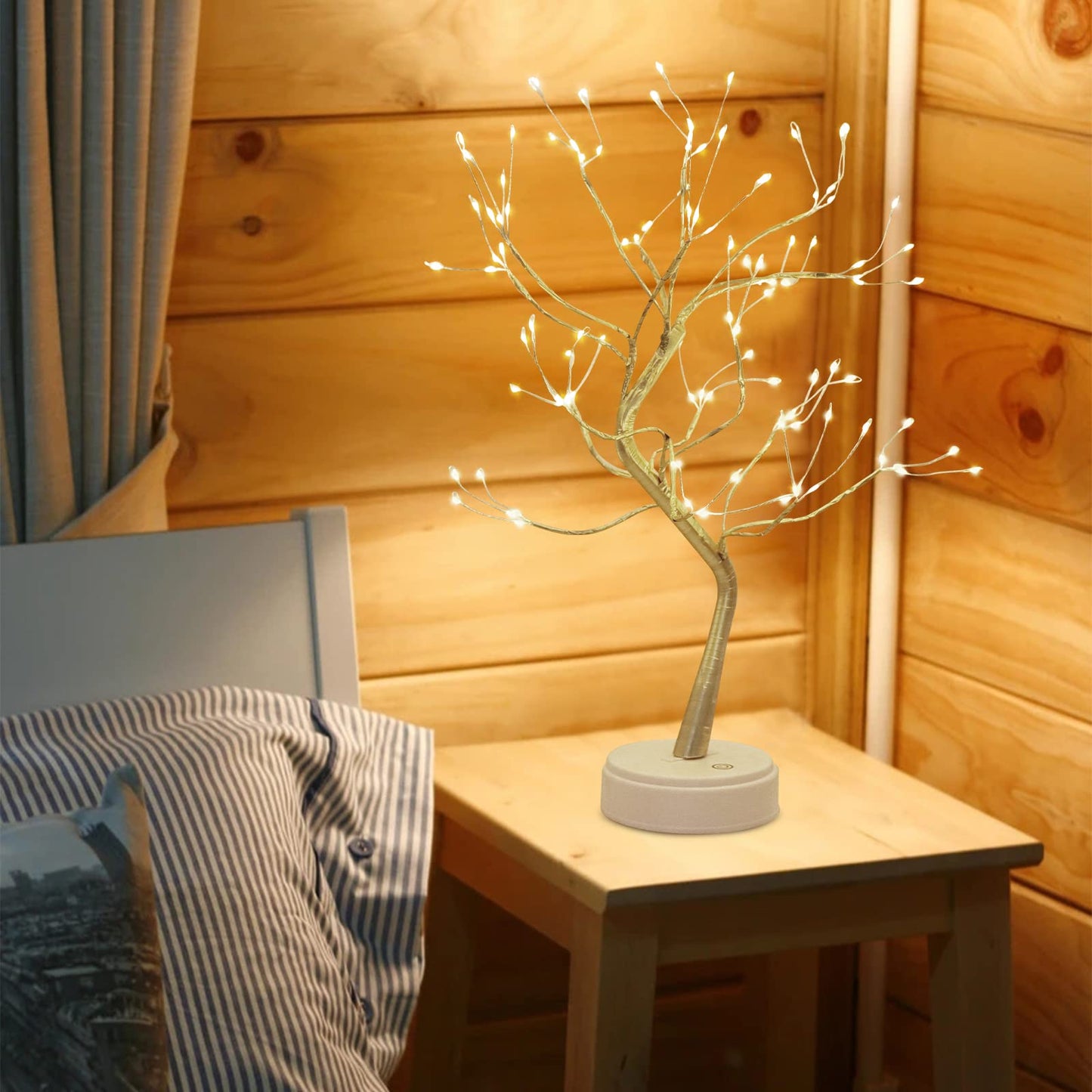 LED Lichterbaum, Baum Licht Warmweiß Verstellbare Äste, 108 LED Baum Lampe Dekobaum Belichtet Baumbeleuchtung Innen Deko