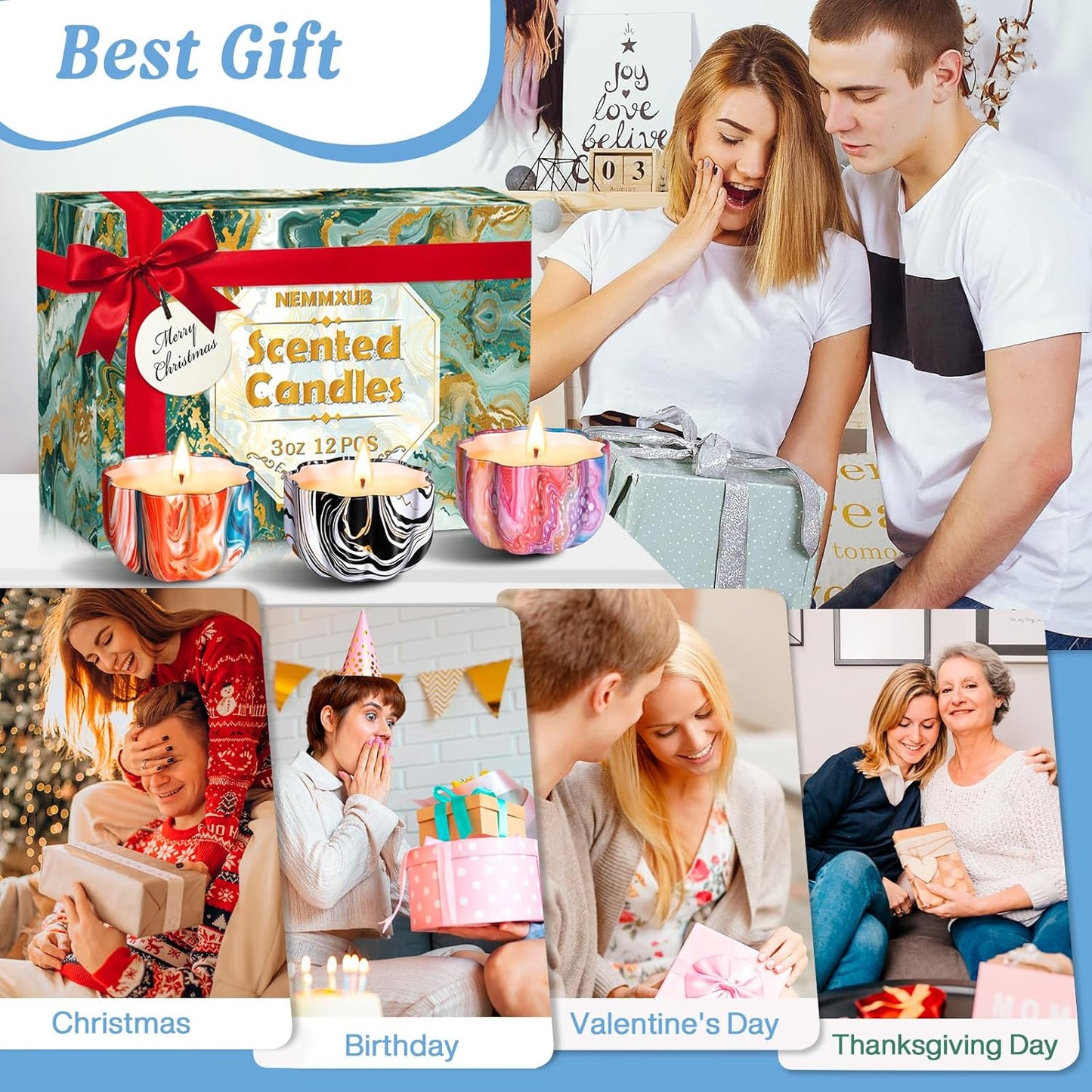 Duftkerzen-Geschenkset, 12-teilig, Aromatherapie-Kerzen