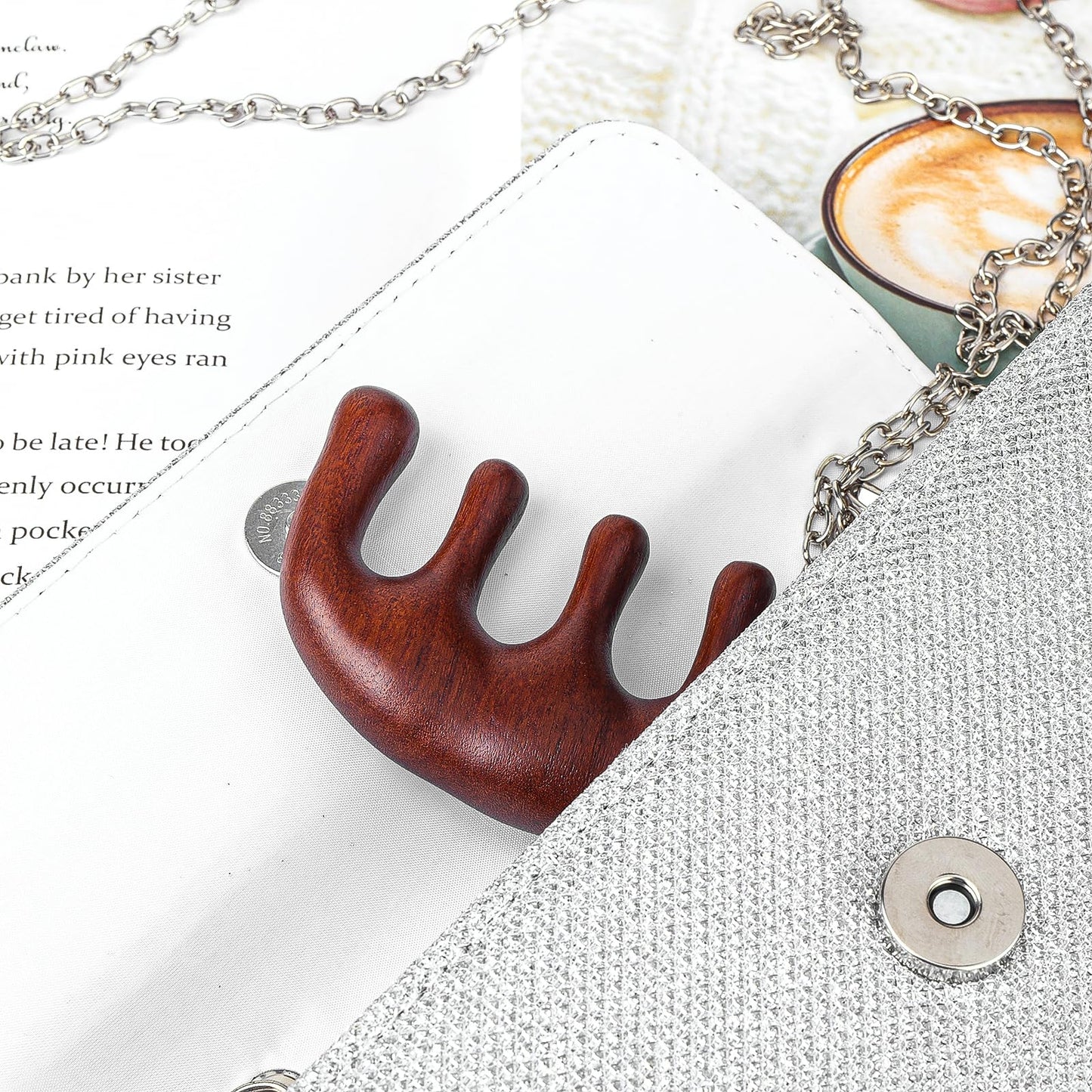 Kopfhaut Massagekamm Holzkamm, natürlicher Körpermassage Werkzeug