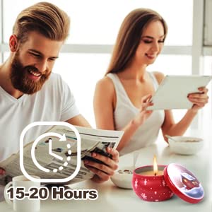 12er-Pack Duftkerzen für Weihnachten, 100 % natürliche Sojakerzen, Aromatherapie-Geschenkidee 