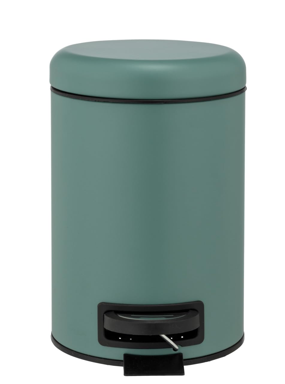 WENKO Leman Kosmetik-Treteimer, mattgold, 3 l – Kosmetik- und Abfalleimer mit Anti-Fingerprint-Beschichtung, Fassungsvermögen: 3 Liter, Edelstahl, 17 x 25 x 22,5 cm, gold 