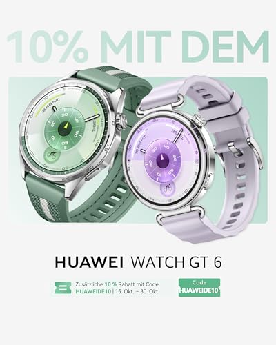 HUAWEI Watch GT 6 Pro Smartwatch, GPS, EKG, 1,47 Zoll AMOLED-Display, bis zu 21 Tage Akkulaufzeit, umfassende Fahrradfunktionen, über 100 Sportmodi, kompatibel mit Android und iOS 