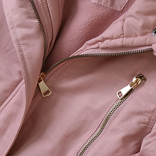 Winterjacke für Mädchen, dicker, warmer Kinderparka, Baumwollmantel, fleecegefütterter Wintermantel, winddicht, Fleece 