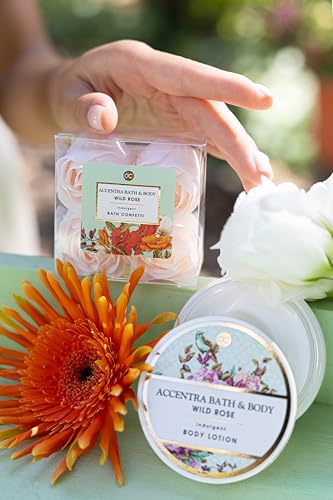 Accentra – Duschset Frauen Geschenkset im Holzkorb – 8-teiliges Pflegeset mit Duschgel, Bodylotion, Badezusätzen, Peeling &amp; Handcreme 