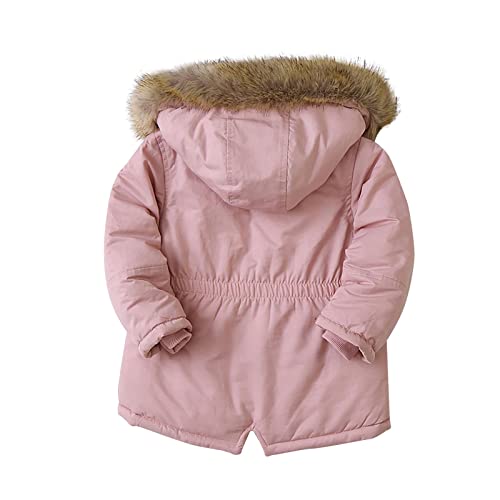 Winterjacke für Mädchen, dicker, warmer Kinderparka, Baumwollmantel, fleecegefütterter Wintermantel, winddicht, Fleece 