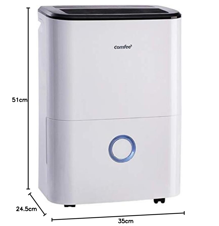 Luftentfeuchter, Entfeuchter 10 l/24 h, Raumgröße ca. 50 m³ (20 m²), LED-Anzeige 