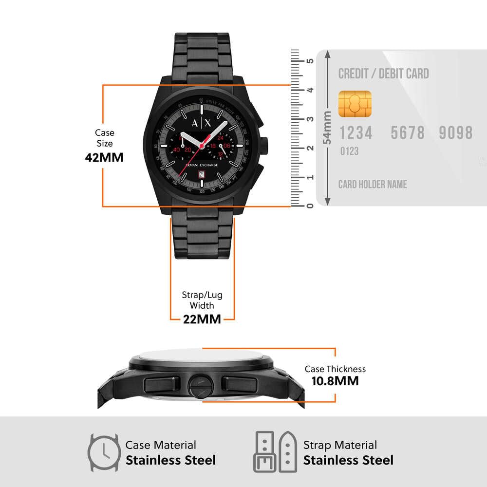 Armani Exchange Herrenuhr, Quarz-Chronographenwerk