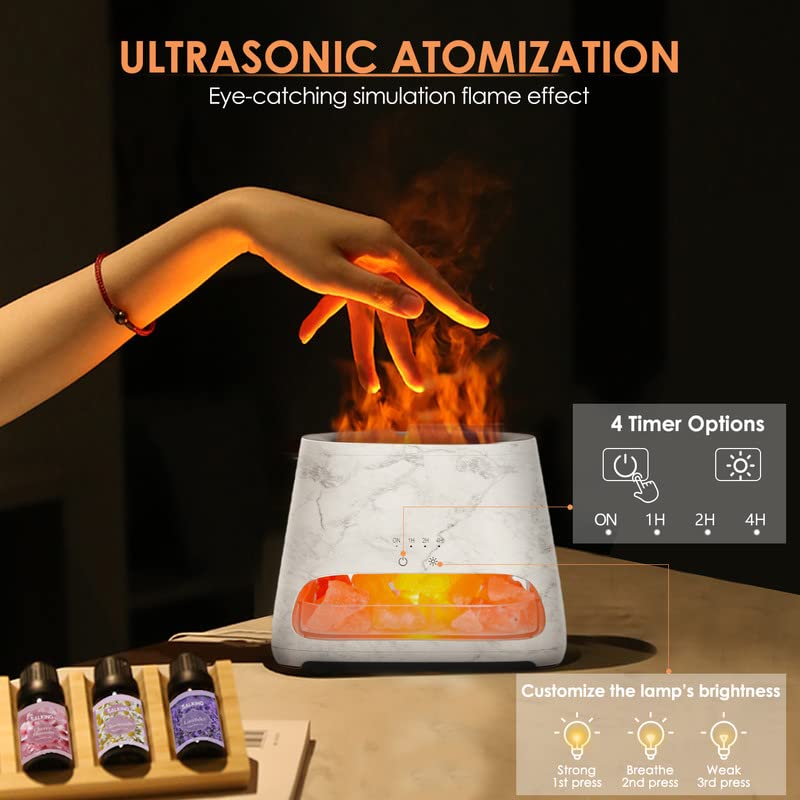 2-in-1 Aroma-Diffusor &amp; Salz-Serie Pakistan Light, Flammeneffekt für ätherische Öle, Luftbefeuchter mit 3 Helligkeitsstufen, 150 ml