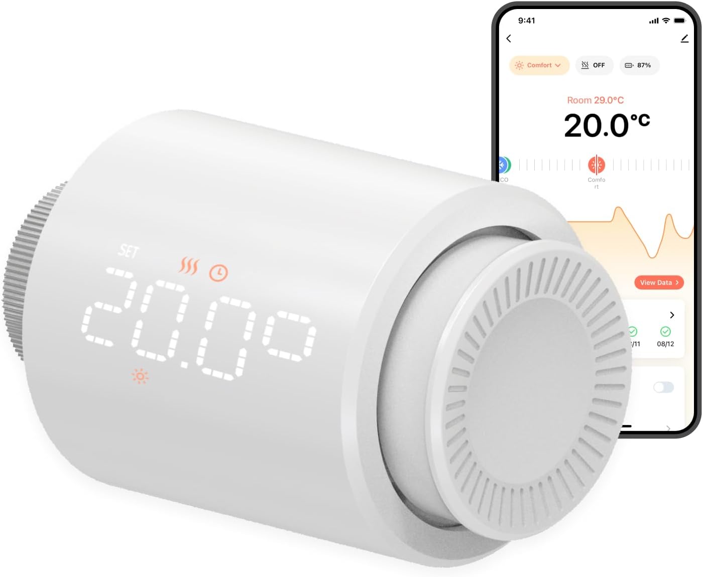 Smart Heizkörperthermostat WLAN – Programmierbares Heizkörperventil mit Tuya-Fernbedienung, Temperatursensor und App-Steuerung für optimale Heizungsregelung 