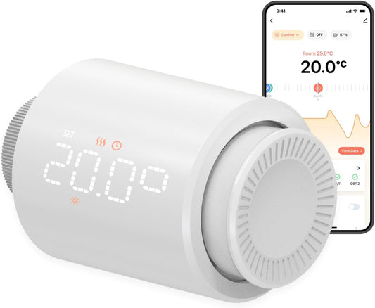 Smart Heizkörperthermostat WLAN – Programmierbares Heizkörperventil mit Tuya-Fernbedienung, Temperatursensor und App-Steuerung für optimale Heizungsregelung 