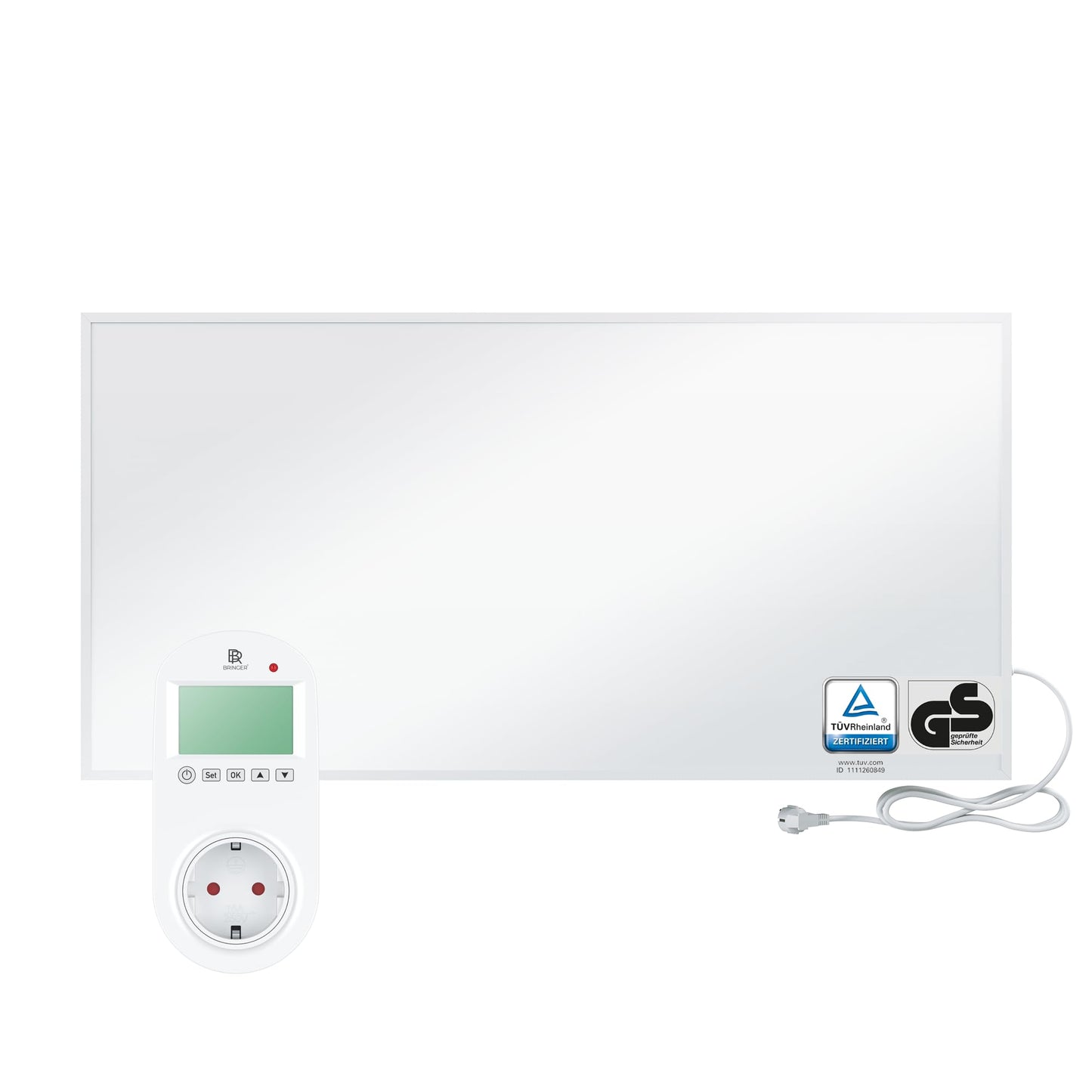 BR Bringer Infrarotheizung, 600 Watt, elektrische Infrarotheizung, energiesparend, TÜV GS-geprüft, deutsche Qualitätsmarke 