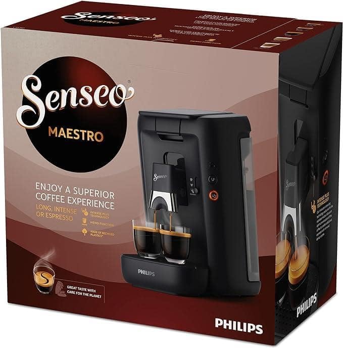 Philips Senseo Maestro Kapselmaschine – Hochwertiger Espresso, umweltfreundliches Design, 1,2-Liter-Wassertank 