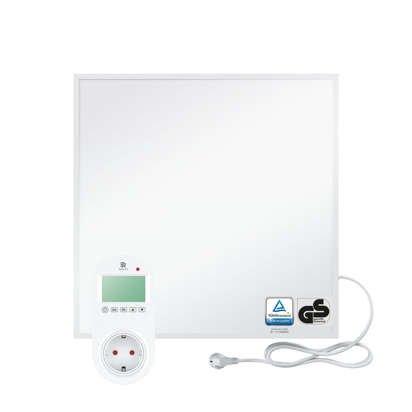 BR Bringer Infrarotheizung, 600 Watt, elektrische Infrarotheizung, energiesparend, TÜV GS-geprüft, deutsche Qualitätsmarke 