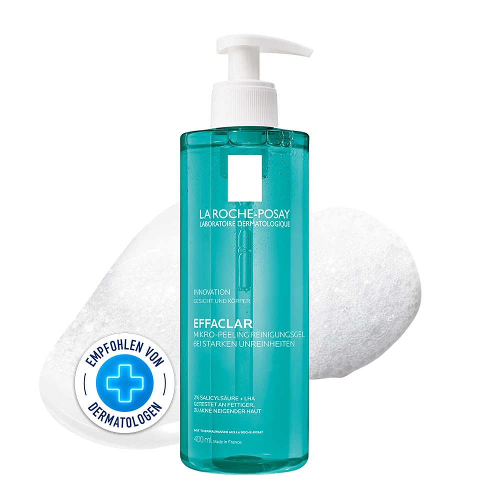 La Roche Posay Micro Exfoliating Cleansing Gel for Face and Body, with LHA, Salicylic Acid, Glycerine and Zinc, 400 ml