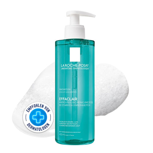 La Roche-Posay Mikro-Peeling-Reinigungsgel für Gesicht und Körper, mit LHA, Salicylsäure, Glycerin und Zink, 400 ml 