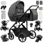 Reenborn 3-in-1 Kinderwagen, Buggy mit zwei umkehrbaren Schiebemodi, Kinderwagen mit Gestell aus Aluminiumlegierung, Babywagen, 3-in-1 Komplettset mit Ein-Klick-Faltmechanismus 