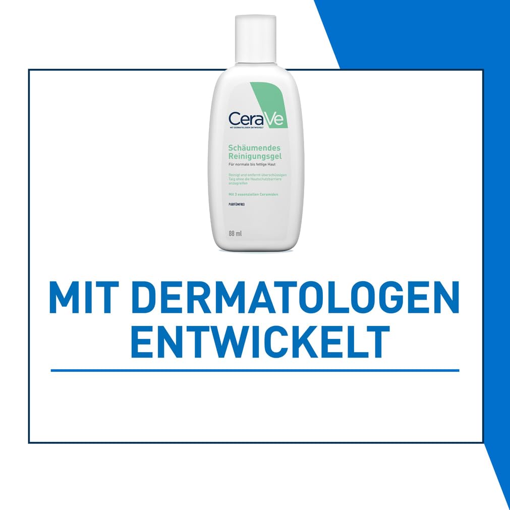 CeraVe Schäumendes Reinigungsgel und Feuchtigkeitslotion, Mit Hyaluronsäure, Für Gesicht und Körper, Ohne Duftstoffe, Auch bei Neurodermitis und Allergien, 473 ml + 88 ml