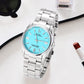 BUREI Women's Fashion Watch Analogue Quartz Steel Women Watch Business Dress