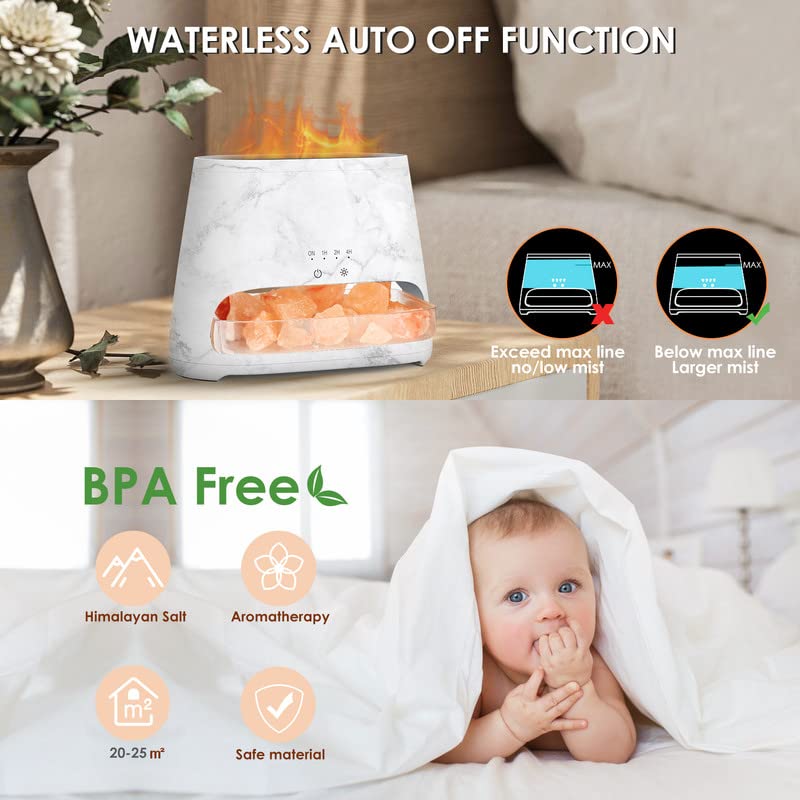 2-in-1 Aroma-Diffusor &amp; Salz-Serie Pakistan Light, Flammeneffekt für ätherische Öle, Luftbefeuchter mit 3 Helligkeitsstufen, 150 ml