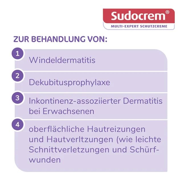 SUDOCREM - Regenerierende Windelsalbe, schützt empfindliche Babyhaut, speziell bei Windelausschlag