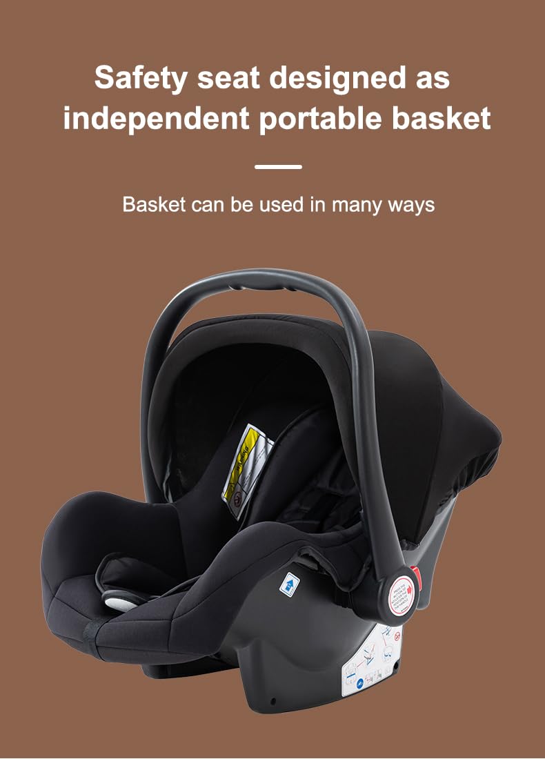 YAZOCO kinderwagen 3 in 1 Buggy Babybett Komplett Set Einem Klick Zusammenklappbarer Kinderwagen, KombiKinderwagen Aluminiumrahmen für Neugeborene 