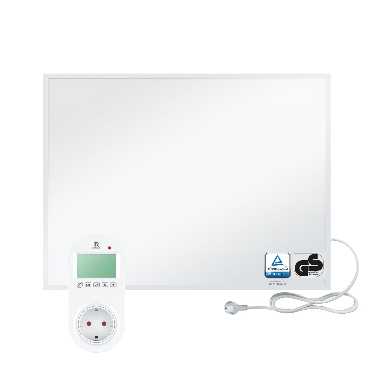 BR Bringer Infrarotheizung, 600 Watt, elektrische Infrarotheizung, energiesparend, TÜV GS-geprüft, deutsche Qualitätsmarke 