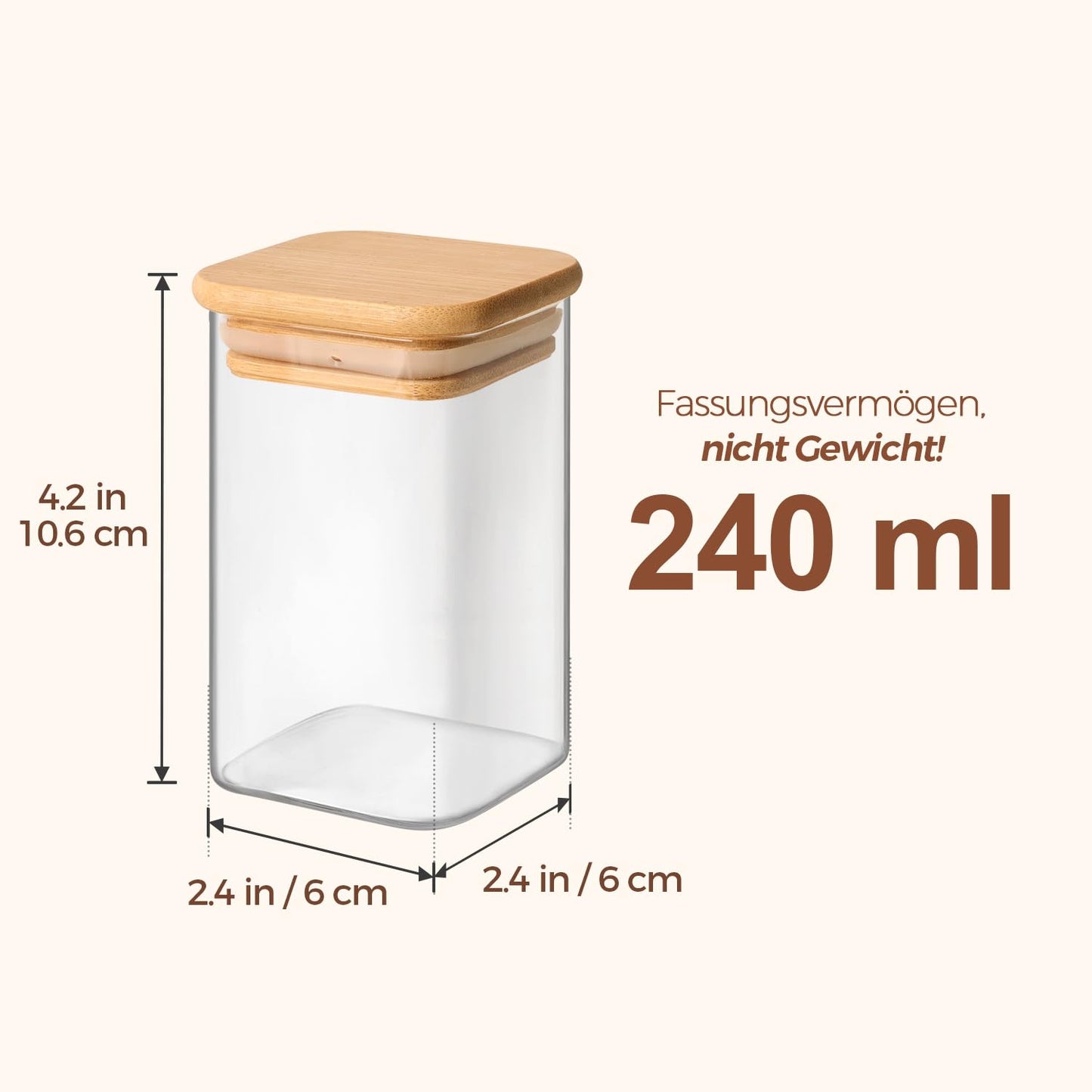 ComSaf Pot a Epices mit Etiketten, Pot Epices Verre Carrés mit Couvercle en Bois 
