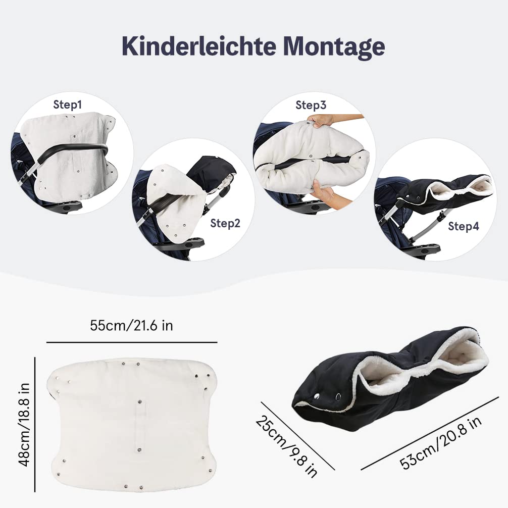 Handwärmer Kinderwagen,Universalgröße Handwärmer für Kinderwagen Buggy Zubehör 