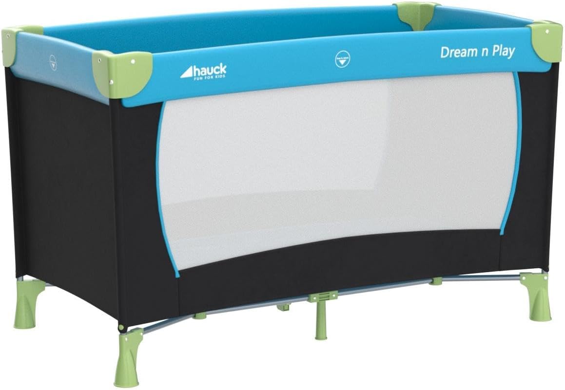 hauck Dream n Play Baby-Reisebett-Set mit Matratze - Faltbares Kinder-Reisebett mit Tasche - Blau Wasserblau 