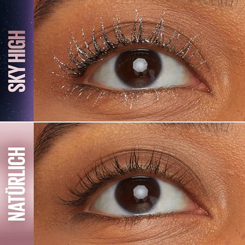 Maybelline New York Sky High Schwarze Wimperntusche für extrem lange Wimpern und Volumen, Sky High Mascara 