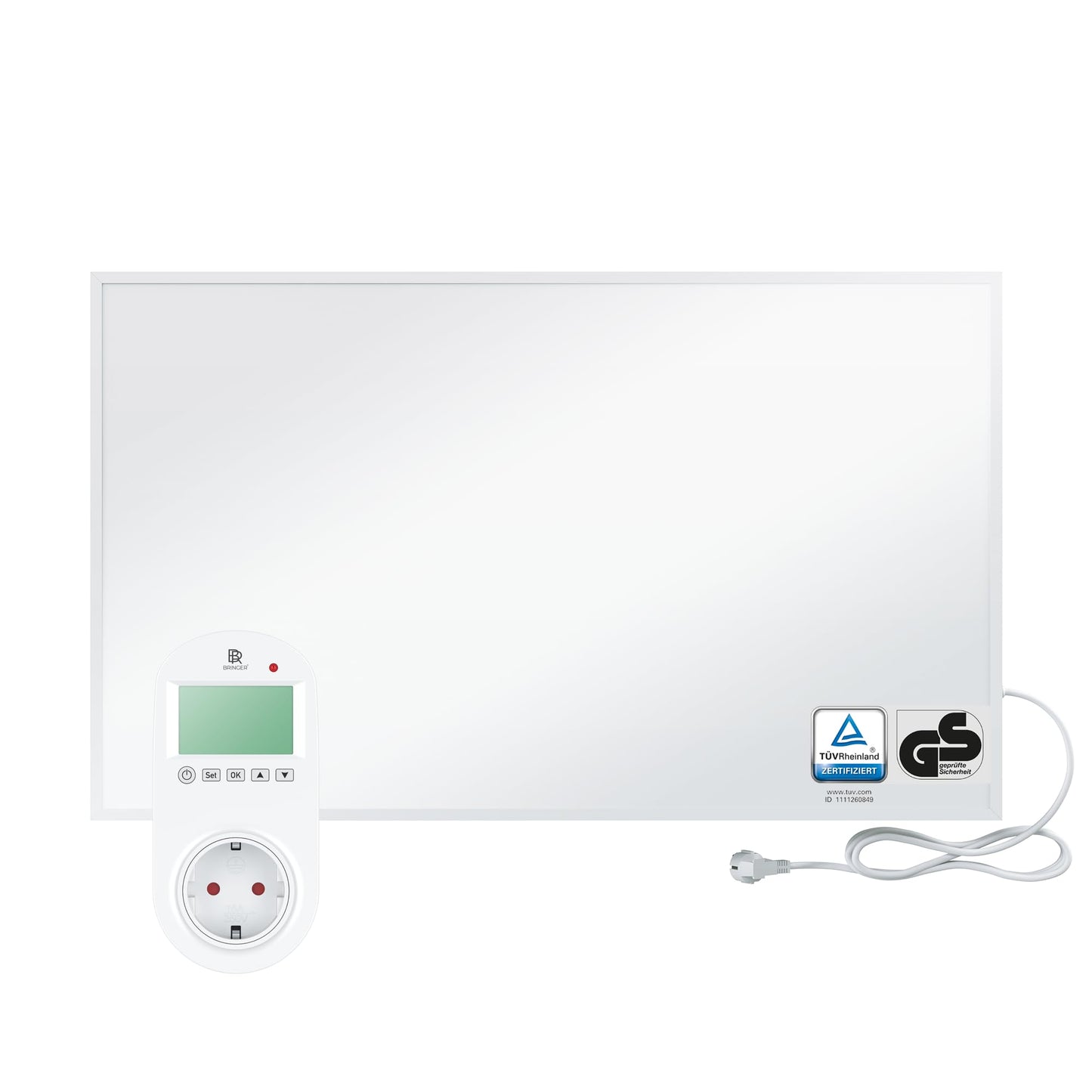 BR Bringer Infrarotheizung, 600 Watt, elektrische Infrarotheizung, energiesparend, TÜV GS-geprüft, deutsche Qualitätsmarke 