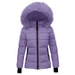 KODMNSW Winterjacke kinder, Mädchen Steppjacke Warme Daunenjacken mit Fellkapuze 