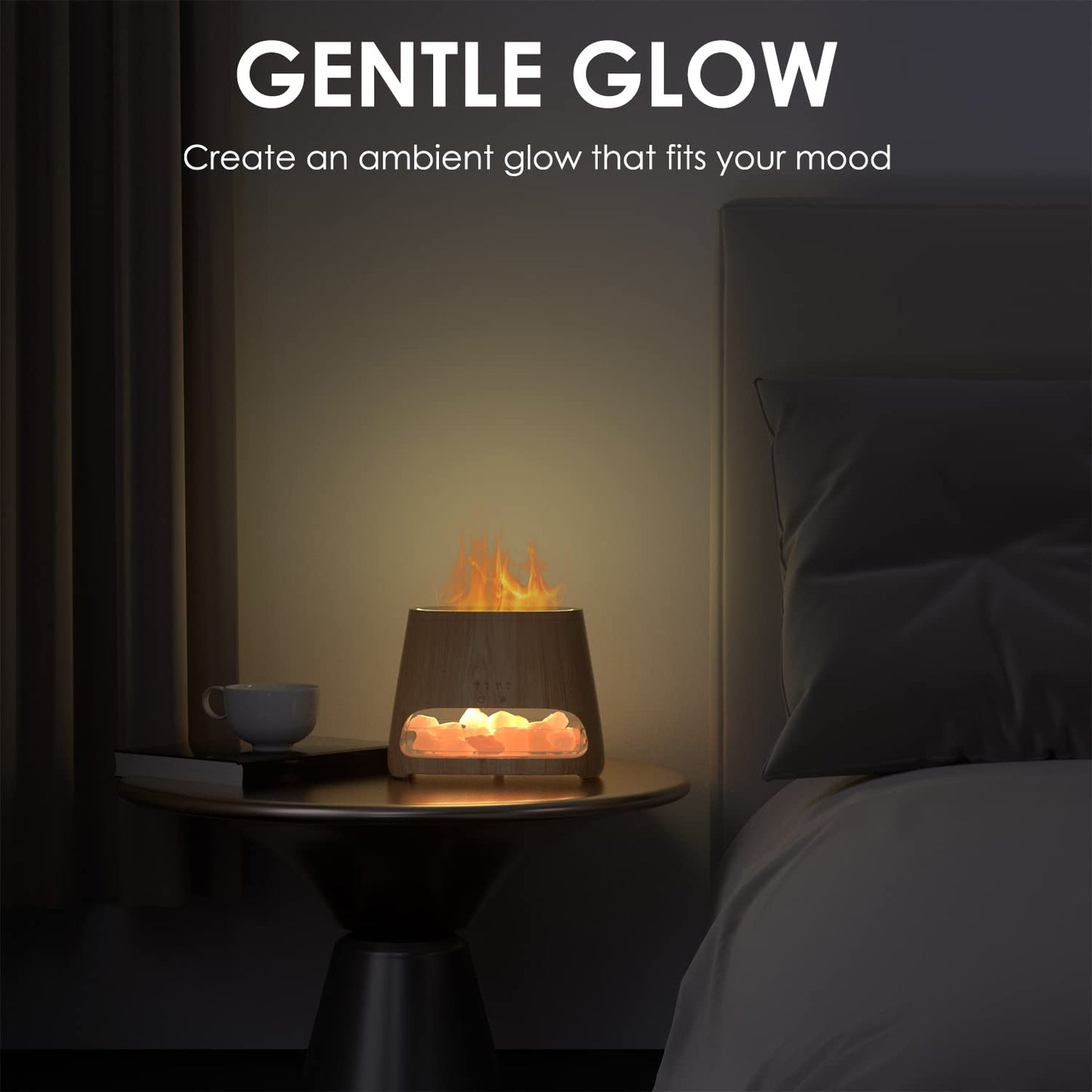 2-in-1 Aroma-Diffusor &amp; Salz-Serie Pakistan Light, Flammeneffekt für ätherische Öle, Luftbefeuchter mit 3 Helligkeitsstufen, 150 ml