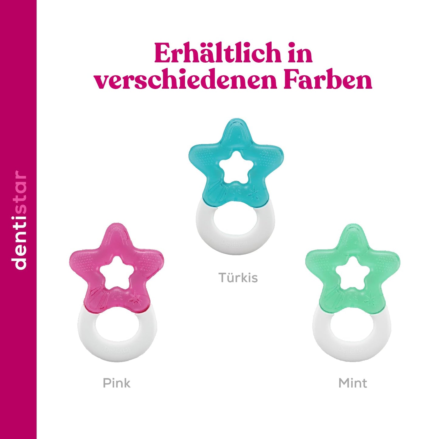 Schnuller - Beißring für Babys ab 3 Monaten - Kühlender Zahnungseffekt 