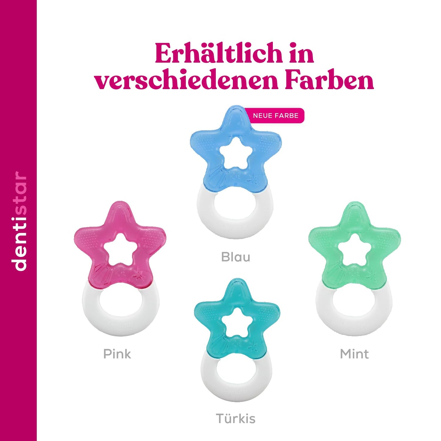 Schnuller - Beißring für Babys ab 3 Monaten - Kühlender Zahnungseffekt 