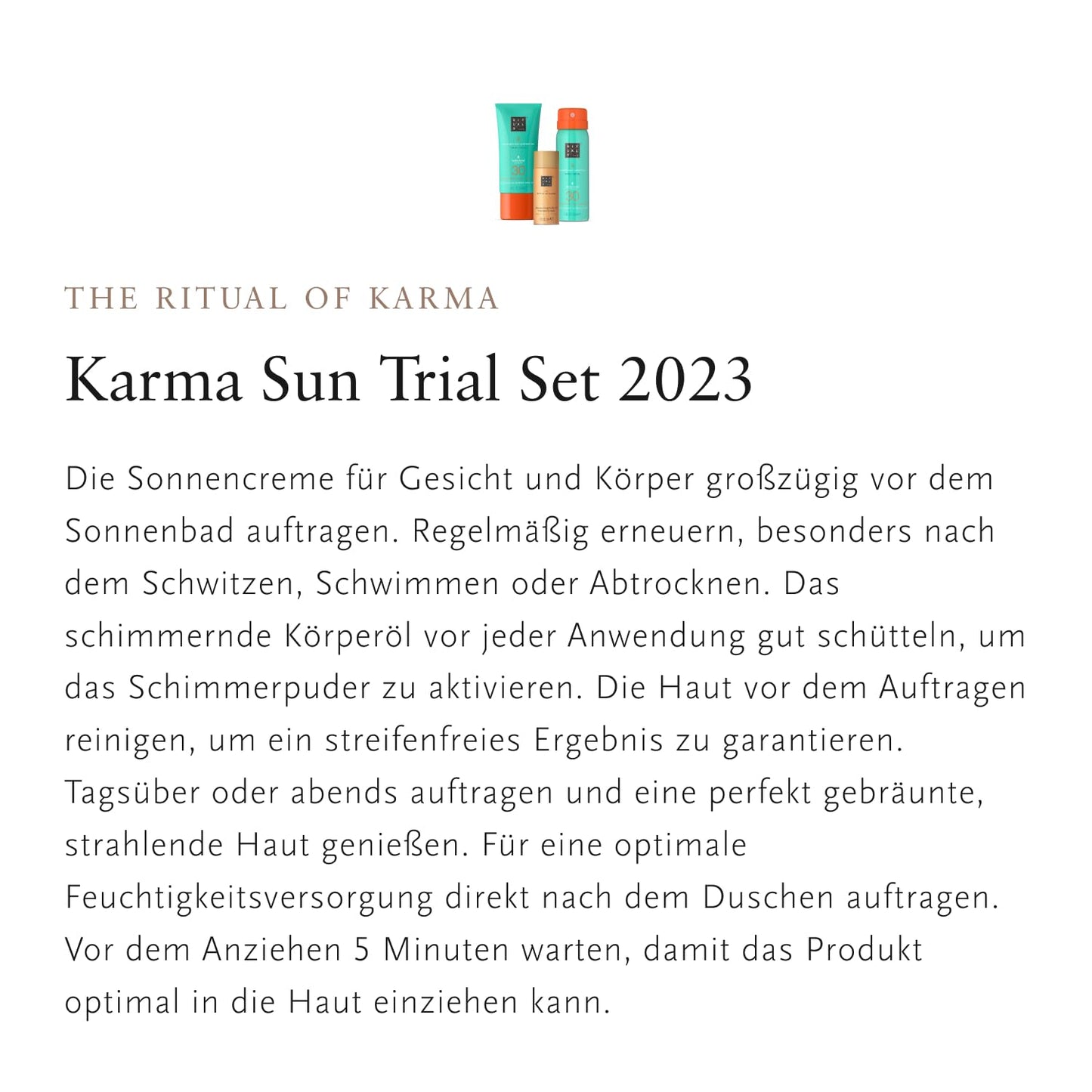 Rituale Das Ritual des Karma | Gesichtssonnenschutz, Sonnenschutzspray mit LSF 30 