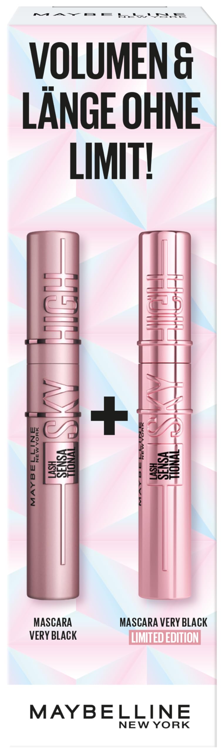 Maybelline New York Sky High Schwarze Wimperntusche für extrem lange Wimpern und Volumen, Sky High Mascara 