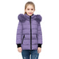 KODMNSW Winterjacke kinder, Mädchen Steppjacke Warme Daunenjacken mit Fellkapuze 