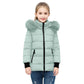 KODMNSW Winterjacke kinder, Mädchen Steppjacke Warme Daunenjacken mit Fellkapuze 