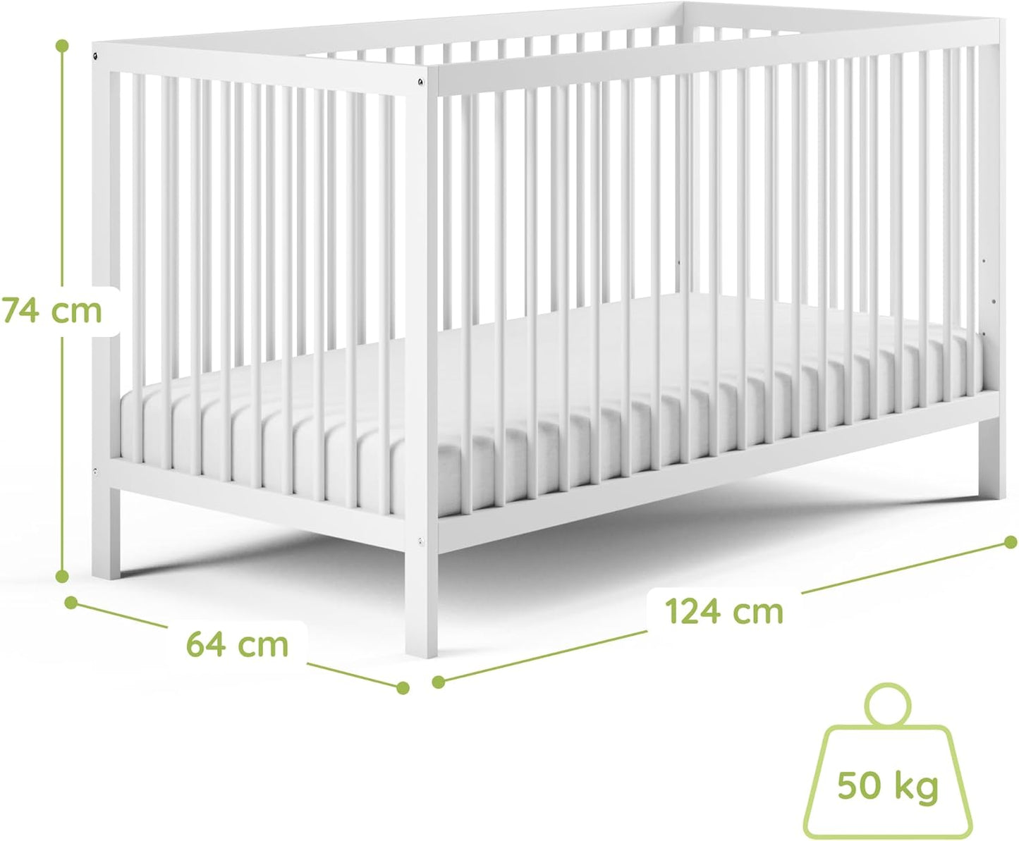 Kids Collective Babybett 60x120 | 70x140 cm, höhenverstellbar 