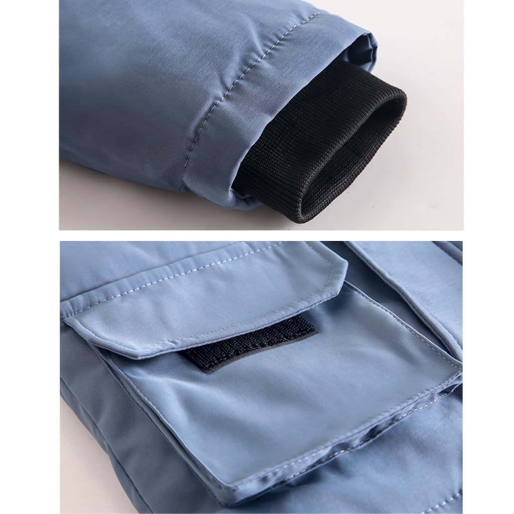 BRONG Baby Schneeanzug Winter 2 Stück Daunenjacke Mantel mit Schnee Lätzchen Hose Jungen Mädchen Skianzug