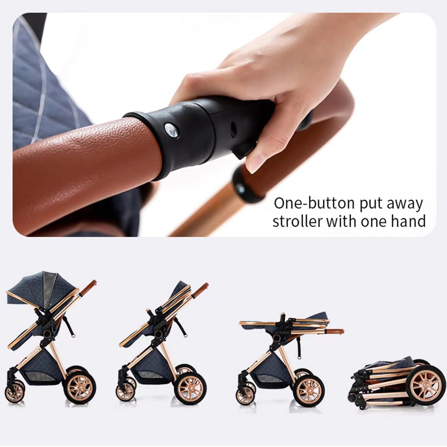 3-in-1 Kinderwagen-Set mit Sitz und faltbarem Babybett, verstellbare Liegeposition, bis 15 kg, 0-3 Jahre 