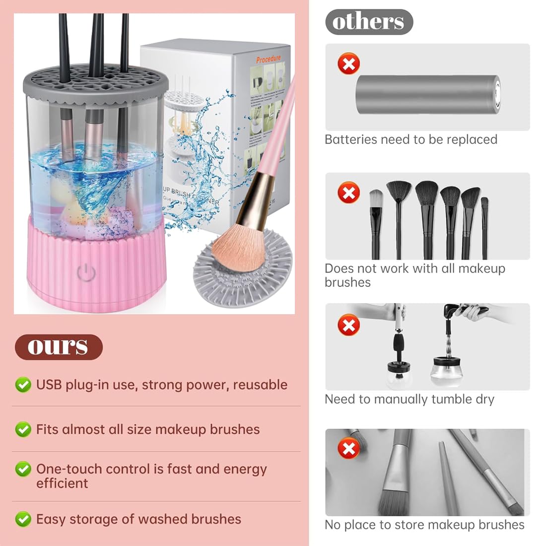 Make-Up Brush Cleaner for Quick Colour Changing, Easy to Clean